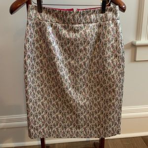 J. Crew Collection Metallic Silk Brocade Skirt Sz2